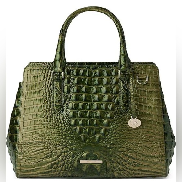 💚BRAHMIN  Melbourne Matcha Green Small Finley Carryall Satchel Bag (NWOT) 💚 - Picture 1 of 16
